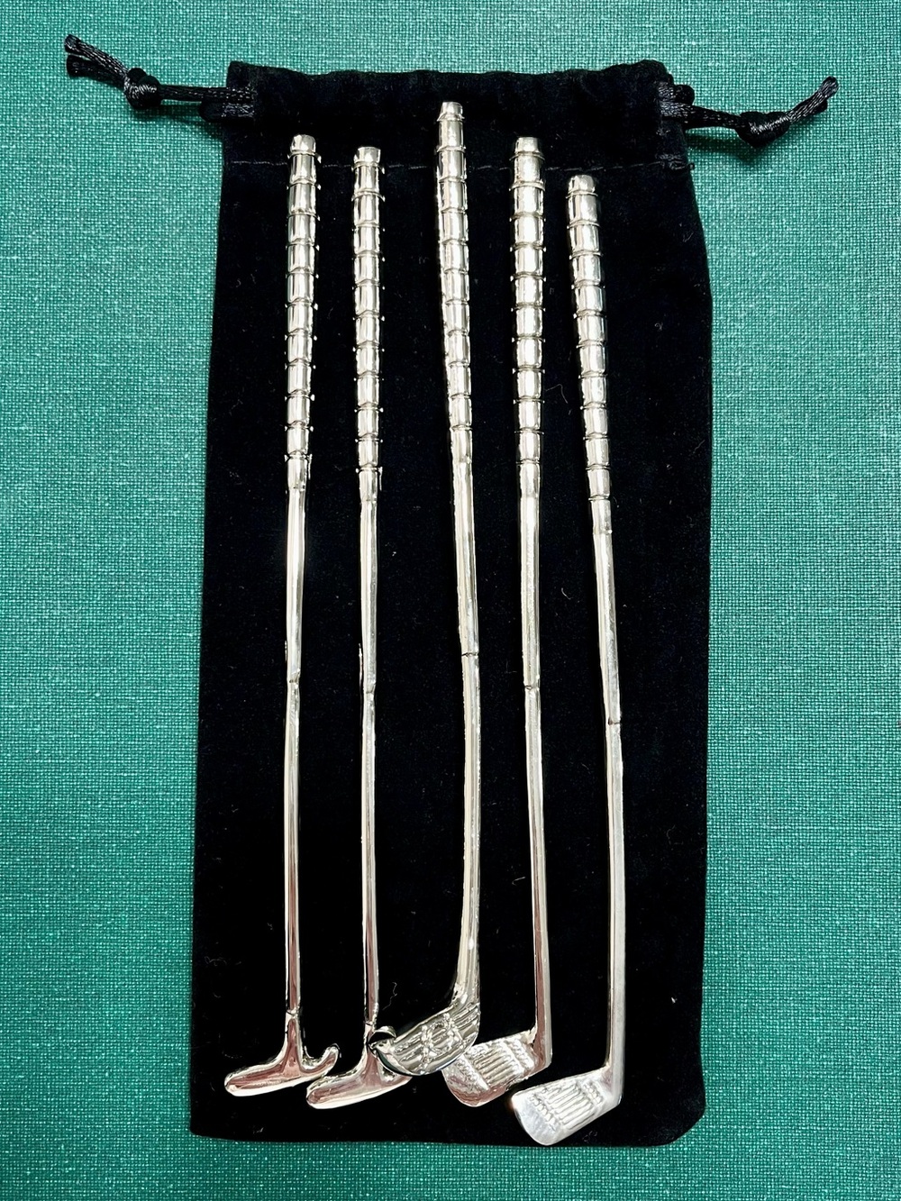 Vintage Silver Plated Golf Club Stir Sticks